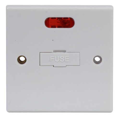 Pro Elec PELB1550 Fused Connection Unit, White, Unswitched with Neon Indicator