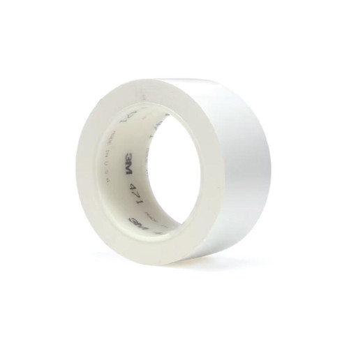 3M 471 Vinyl Tape, 50 mm x 33 m, White, Pack of 1