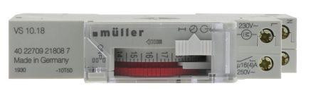 1 Channel Analogue DIN Rail Time Switch Measures Minutes, 230 V ac