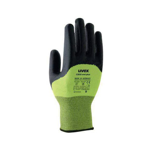 Uvex C500 Wet Plus Work Gloves - 1 Pair of Cut Protection Gloves - Size 8/M
