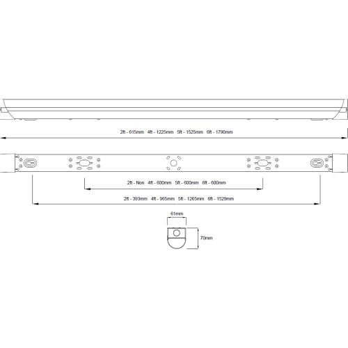 Knightsbridge 230V 5ft 33W Modular LED Batten - 4000K (BATM5), White