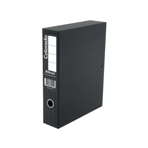 Kensington Rexel Colorado Box Files Foolscap Black, Pack of 5