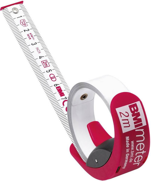 BMI 429241011 Pocket Tape, Meter 2m in Red, Multicoloured