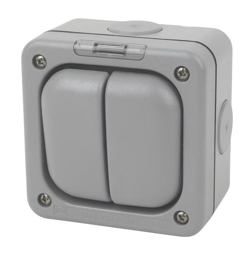 MK IP66 Masterseal Plus Switches 10A 2 Gang SP 1 Way