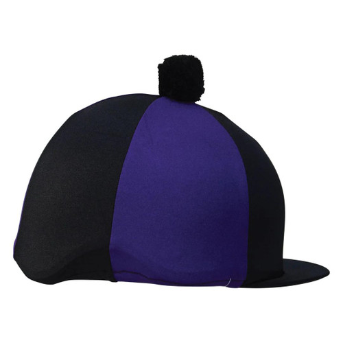 Hy Two Tone Lycra Silks with Bobble - Navy/Green - Horse Riding Hat Covers