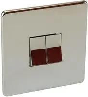 Crabtree 7172/HPC Double Screwless Flatplate Platinum Lightswitch