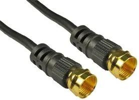 ConnectingU 1.5m Black Satellite Coaxial Cable (Virgin Media & Sky Compatible) - Male to Male Cable with F-Type Connectors