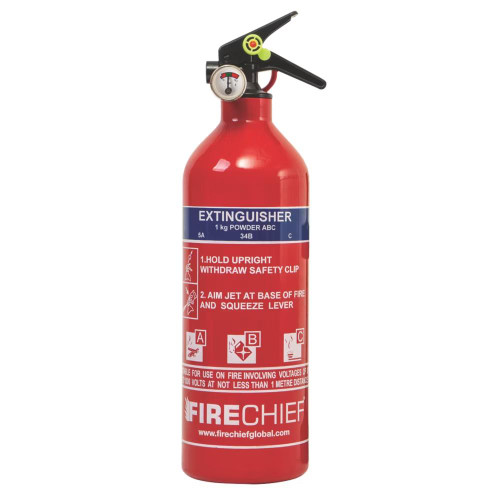 Multi Purpose Powder Fire Extinguisher - Ready to Use in Seconds - 1kg ABC Fire Extinguisher for Home & Kitchen Use