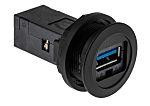 Harting 09454521904 Straight Panel Mount Socket, Type A to A, 3.0 USB Connector