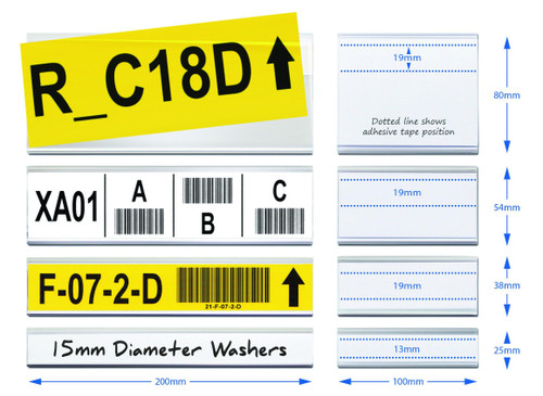 Self-Adhesive Ticket Holders, 25mm high x 2000mm Long (2M), EPOS Strips, Pack of 10