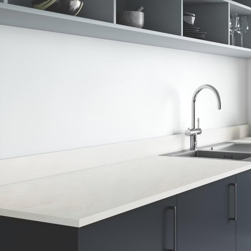 Bushboard Wilsonart Marmo Paros Laminate Kitchen Upstand 3000 x 70 x 12mm