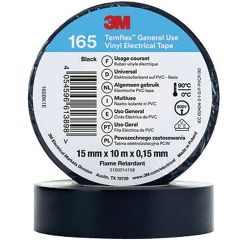 3M Temflex™ 165 Black Electrical Tape