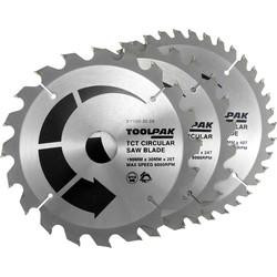 190mm x 30mm TCT Circular Saw Blades Pack of 3