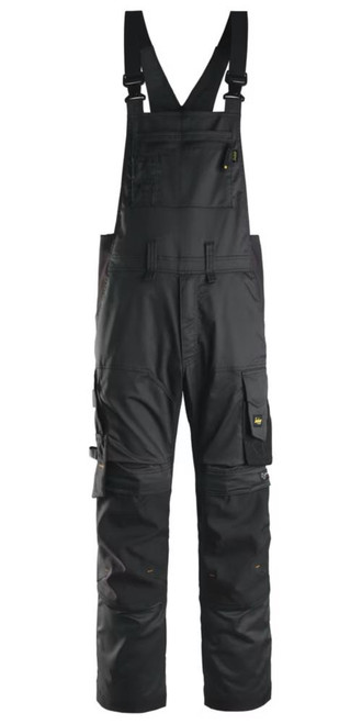 Snickers Workwear AllRoundWork Stretch Bib and Brace Work Pants, Black, 33W x 32L