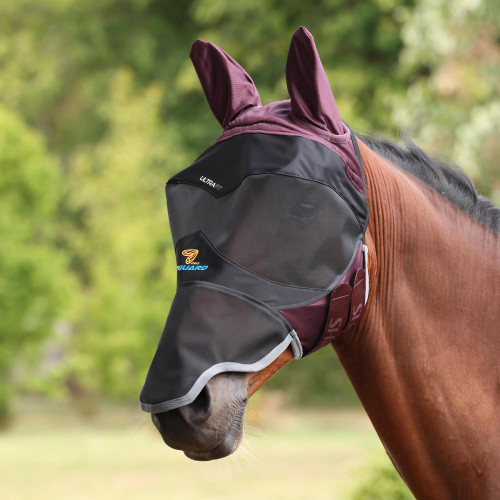 Shires FlyGuard Pro Deluxe Fly Mask with Ears & Nose - Extra Full Size
