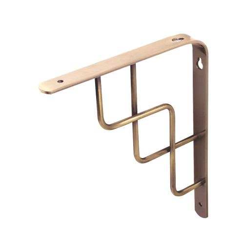 RBUK Set of 4 Brushed Brass Shelf Bracket
