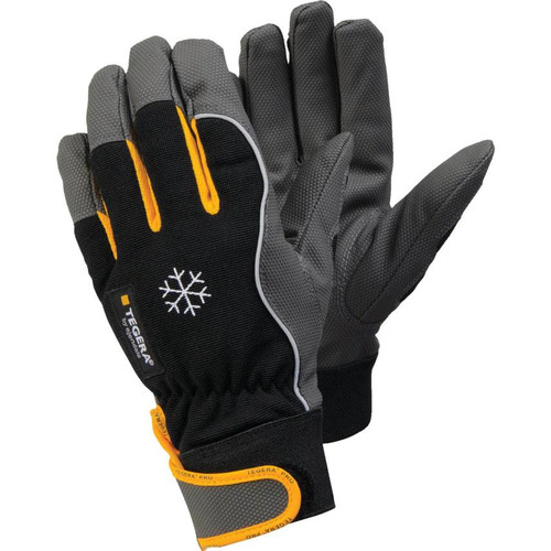 Ejendals 9122-7 Size 7 Tegera 9122 Synthetic Leather Glove - Black/Grey/Yellow