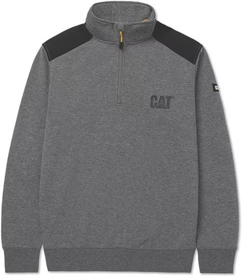 CAT Caterpillar Unisex Adult Quarter Zip Sweatshirt (XL) (Dark Heather Grey)