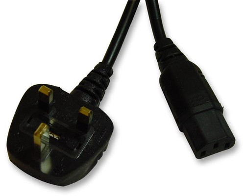 PRO ELEC PE01057 - UK Mains Plug (5 A Fuse) to IEC C13 Socket Mains Lead, 2 m, Black