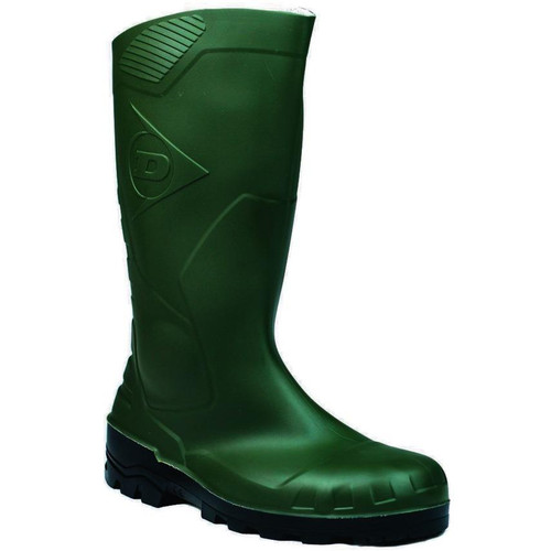 DUNLOP Devon Safety Work Boots with Steel Toe, PVC, Green, UK 6