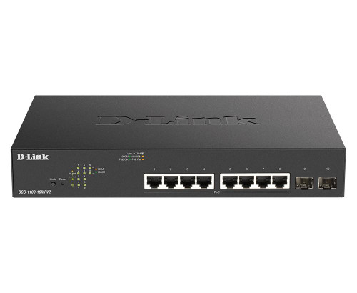 D-Link DGS-1100-10MPV2 - 10-Port Gigabit PoE Smart Managed Switch