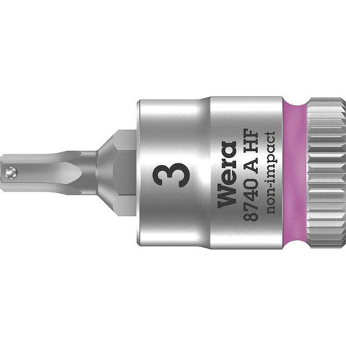 Wera 8740 A 1/4" Zyklop Bit Socket, HF Hex-Plus 6,0 x 100 mm - 05003338001