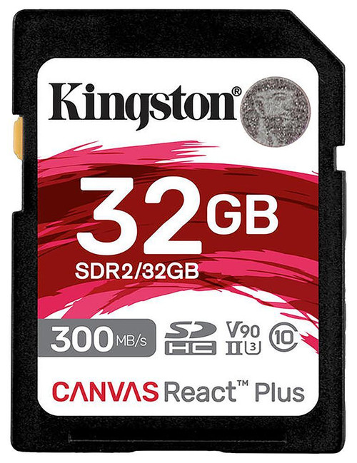 Kingston Canvas React Plus 256GB SDXC Memory Card UHS-II 300R/260W U3 V90 for Full HD/4K/8K - SDR2/256GB