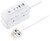 Masterplug Heavy Duty Six Socket Surge Protected Extension Lead with 2 USB Ports, 1 Metre, White