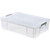 Whitefurze Allstore Container with Silver Clamp, Plastic, Natural, 37 Litre