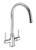 Modern Dual Handle Kitchen Sink Mixer Tap Swan Neck Monobloc Chrome