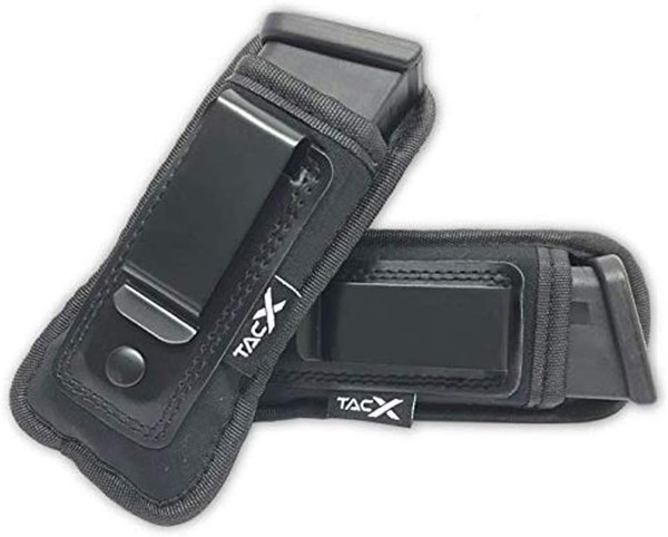 TacX Pro Gear Universal IWB Magazine Carrier (2 Pack Large) | Single and Double Stack Magazine Concealment Holster for 9mm/.40/.45/.380