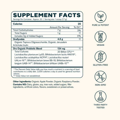 Organic Probiotics with Prebiotics Powder (Trust Your Gut) Apple Raspberry 225g