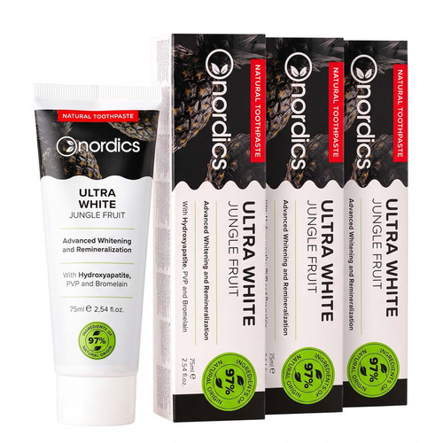 Natural Toothpaste Ultra White Jungle Fruit with Hydroxyapatite Value Pack