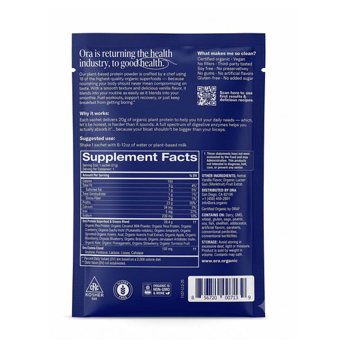 Organic Chef-crafted Plant Protein Powder Vanilla Sachet (So Lean & So Clean) 31g