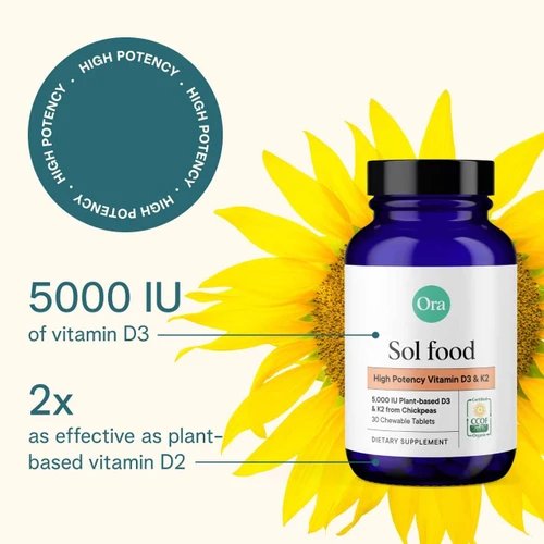 High Potency Vitamin D3 + K2 (Sol Food) 30 tablets