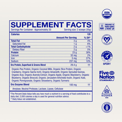 Organic Chef-crafted Plant Protein Powder (So Lean & So Clean) - Unsweetened & Unflavored 594g