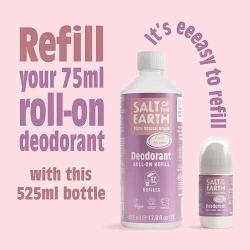 Natural Deodorant Roll-On Refill Peony Blossom 525ml