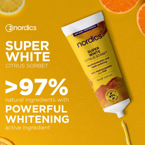 Natural Toothpaste Super White Citrus Sorbet with Hydroxyapatite 75ml