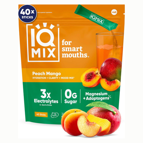 IQMix Sugar Free Electrolytes Powder Packets - Peach Mango 40 Sticks