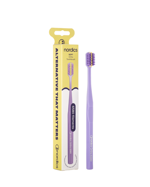 Adult Premium Ortho Toothbrush Purple 6580 Soft Filaments