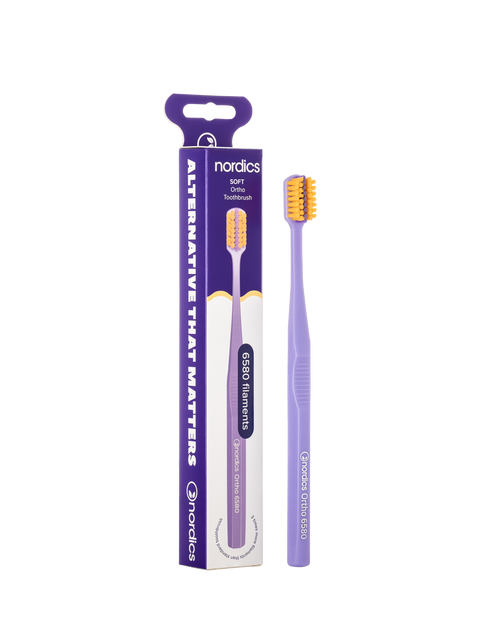 Adult Premium Ortho Toothbrush Orange 6580 Soft Filaments