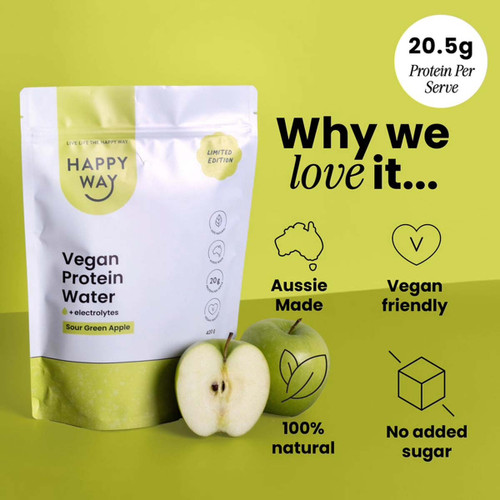 Vegan Protein Water Powder Sour Green Apple 420g