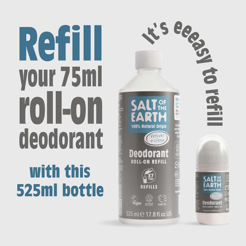 Natural Deodorant Roll-On Refill Vetiver & Citrus 525ml
