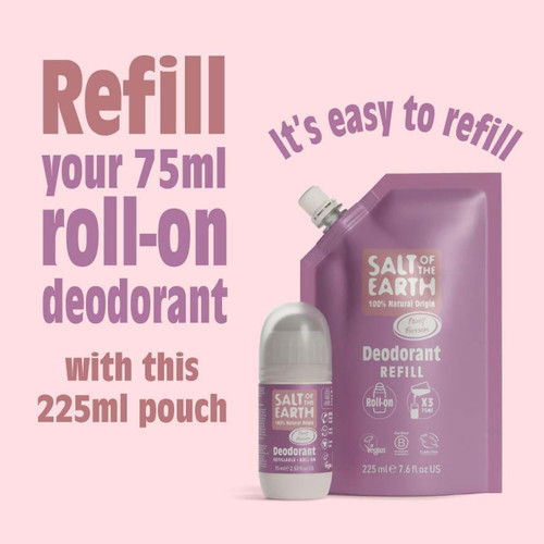 Natural Roll-On Deodorant Refill Pouch Peony Blossom 225ml