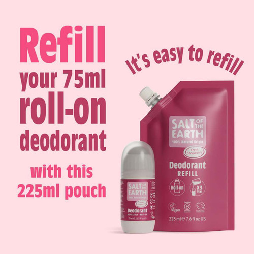 Natural Deodorant Roll-On Refill Pouch Fresh Strawberry 225ml