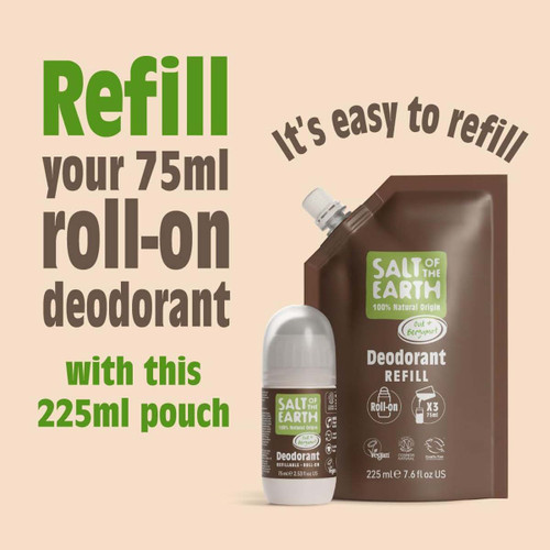 Natural Deodorant Roll-On Refill Pouch Oud & Bergamot 225ml