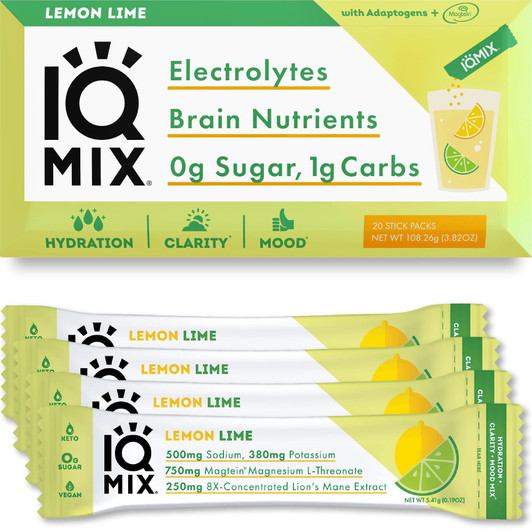 IQMix Sugar Free Electrolytes Powder Packets - Lemon Lime 20sticks