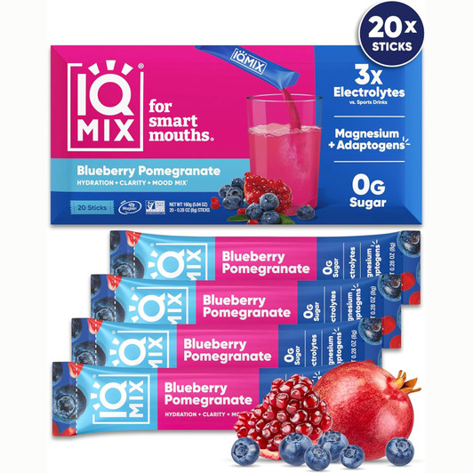IQMix Sugar Free Electrolytes Powder Packets - Blueberry Pomegranate 20 Sticks