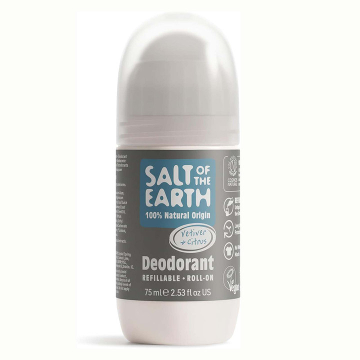 Natural Refillable Deodorant Roll-On Vetiver & Citrus 75ml
