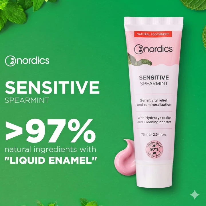 Natural Toothpaste Sensitive Spearmint with Hydroxyapatite 75ml